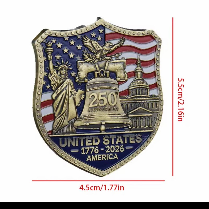 1pc 250th Anniversary U.S. Navy Shield Badge Challenge Coin gallery