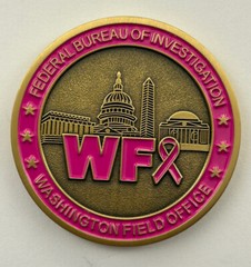 FBI WFO Washington Field Office Breast Cancer Awareness Challenge Coin