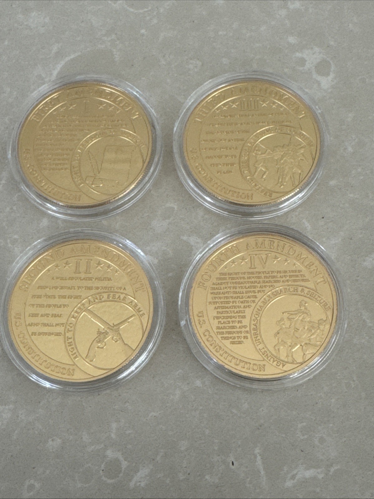 First Second Third & Fourth Amendment U.S Constitution Coins 24k Gold Filled gallery