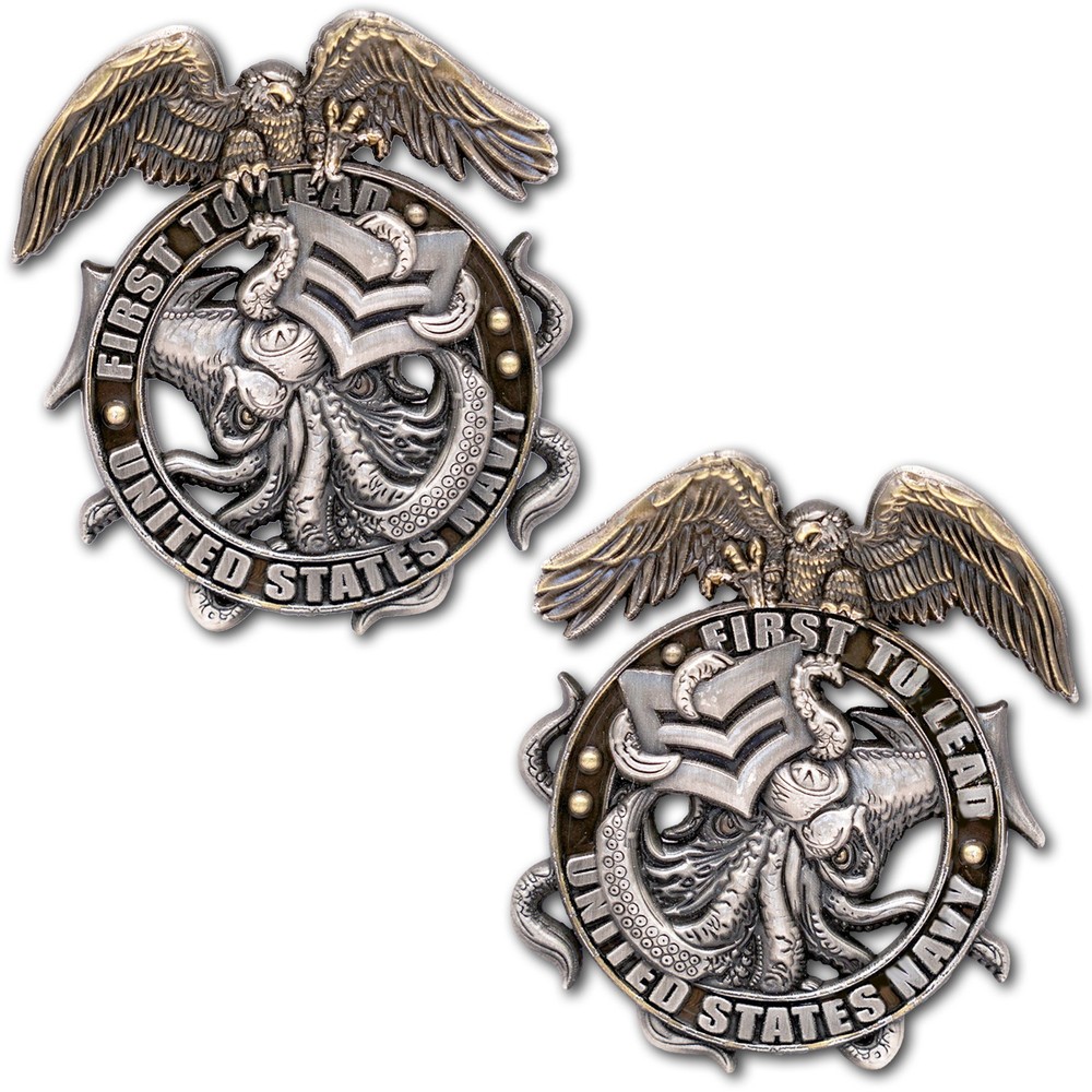 US Navy FCPO First To Lead Squid and Eagle Collectible Challenge Coin