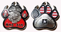 US ARMY K-9 MILITARY POLICE WORKING DOG PAW PRINT CHALLENGE COIN 2″ 99