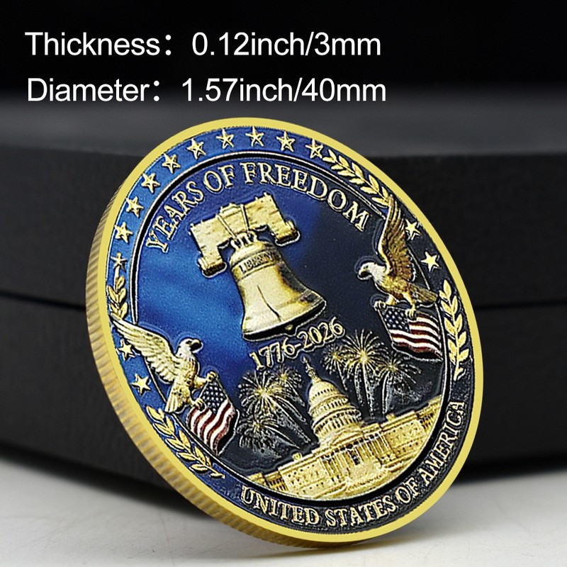 USA 250th Anniversary 1776-2026 Commemorative Coin Liberty Bell Eagle Medal gallery