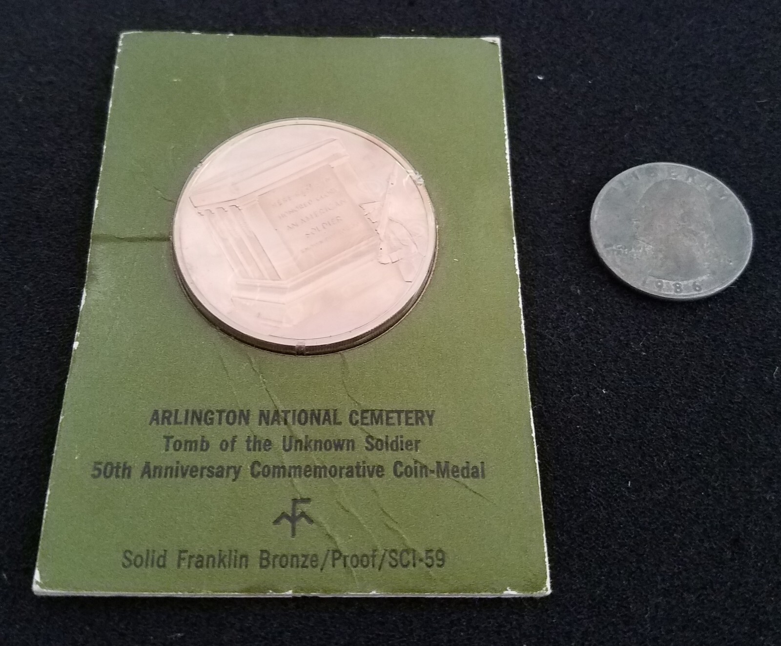 VINTAGE CARDED Tomb of the Unknown Guard The Old Guard BRONZE US Challenge Coin gallery