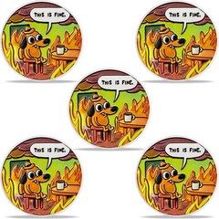 5 Pcs Dumpster Fire Dog Challenge Coin Funny Motivational Thank Gift for Coworke