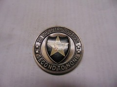 CHALLENGE COIN 2D INFANTRY DIVISION SECOND TO NONE OATH OF REENLISTMENT 1998