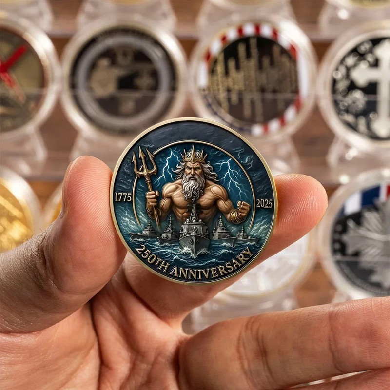U.S. Navy 1775-2025 250th Anniversary Challenge Coin Military Veteran Gift gallery