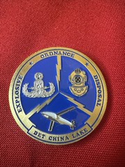 Navy Challenge Coin Explosive Ordnance Disposal EOD Mobile Det China Lake F409