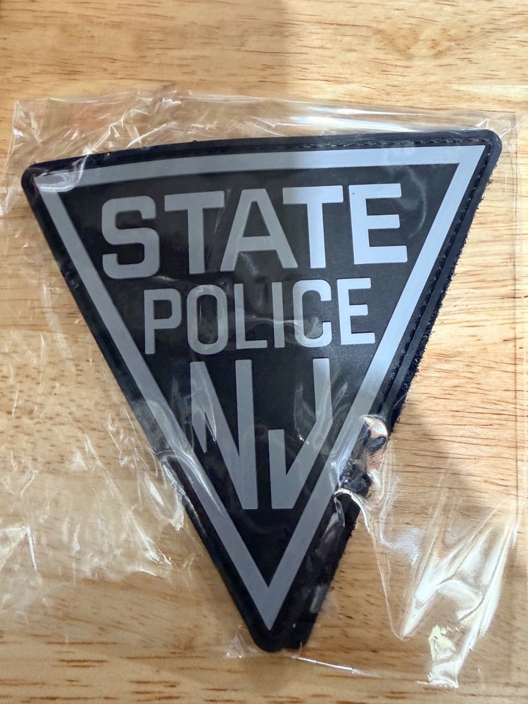 NEW JERSEY STATE POLICE BLACK PVC 5 INCH SHOULDER PATCH