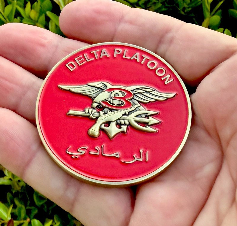 Navy Seal Team 3 Delta Troop Platoon Ramadi Iraq Trident Seals Challenge Coin 🔱 gallery