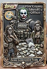 💥Polk County Sheriff Florida Joker Crime Suppression Challenge Coin Antiq Gold