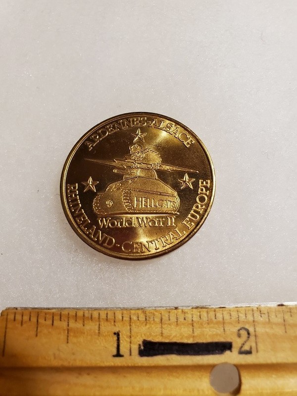 12TH AD GOLDEN ANNIVRESARY CHALENGE COIN WWII, ARMY ARMOR gallery