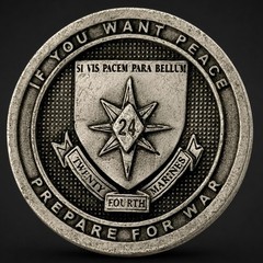 24th Marines Regimental Commander Challenge Coin USMC Prepare For War