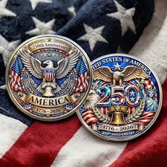 American 250th Anniversary Commemorative Coin in Plastic Case Free Shipping