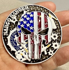💥RARE NYPD Narco Ranger 3 Police Narcotics Punisher White Challenge coin