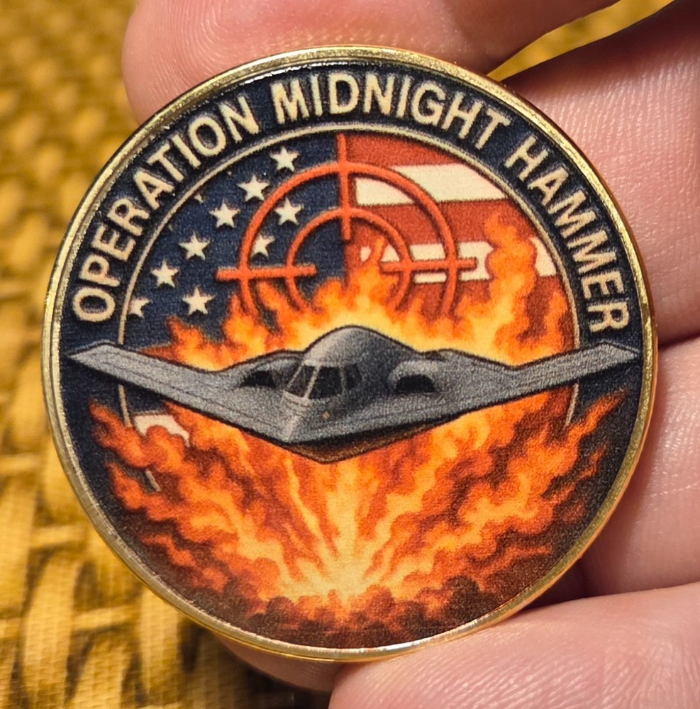 MILITARY CHALLENGE COIN-OPERATION MIDNIGHT HAMMER "FLAMES"
