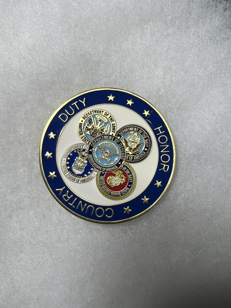 US NAVY US ARMY USMC DoD Our Military Men & Women AMERICA SUPPORTS YOU Coin