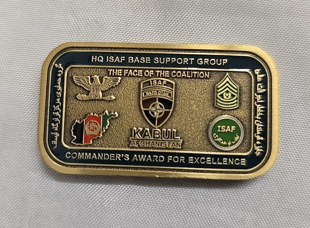 HQ ISAF Base Support Group Comm. Award for Excellence Challenge Coin gallery