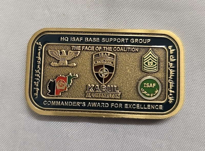HQ ISAF Base Support Group Comm. Award for Excellence Challenge Coin gallery