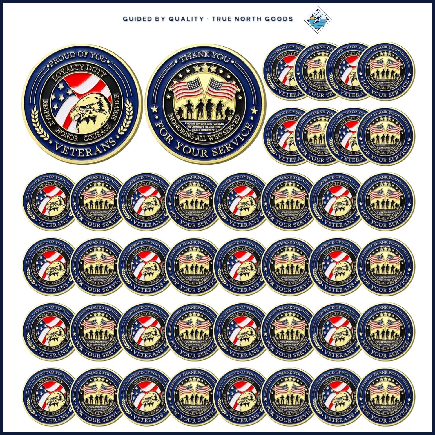 Perfect Father's Day Gift: 40-Piece Military Challenge Coins Collection gallery