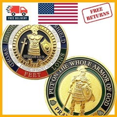 1.57-Inch Armor of God Challenge Coin – Lasting Keepsake for Faith and Peace