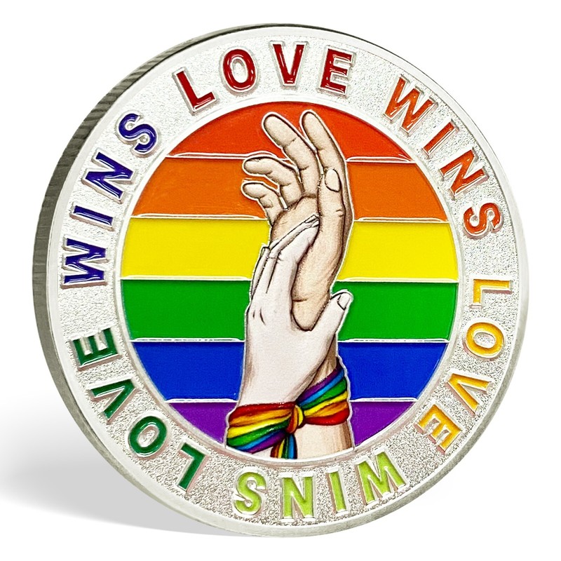 Rainbow Flag Gay Pride Challenge Coin LGBTQ Gay Lesbian Marriage Equality Gifts gallery