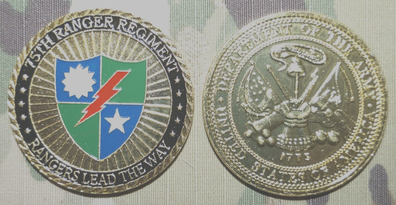 Challenge Coin US Army 75th Ranger Regiment Lead the Way Gold Colored Hard Clear gallery