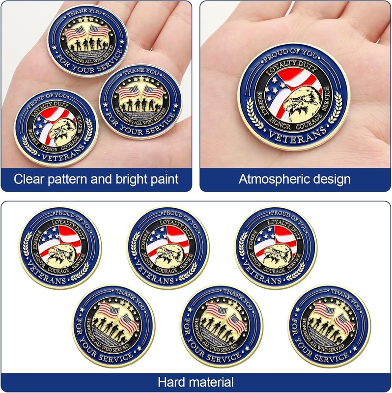 Perfect Father's Day Gift: 40-Piece Military Challenge Coins Collection gallery