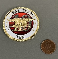 NSW SEAL Team TEN (10) Challenge Coin – Victory Through Valor – EST 2002