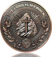Inspirational Christian Challenge Coiin – the Lord Is My Rock – Zinc Alloy, 1.57