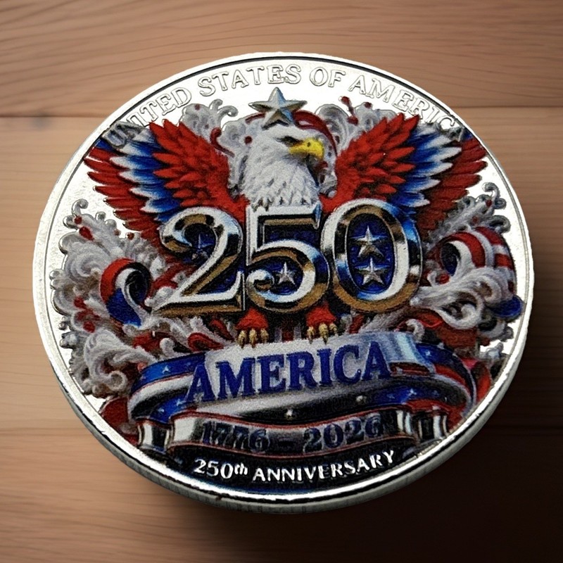 Incredible *250TH ANNIVERSARY USA* ENGRAVED 1776-2026 Commemorative Coin Medal gallery