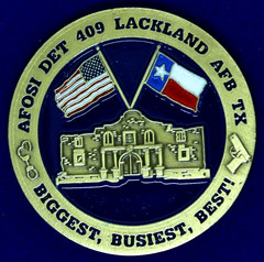 USAF AFOSI OSI Det 409 Lackland AFB Texas Federal Police Challenge Coin C-53