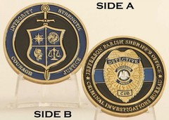 Jefferson Parish Sheriff CIB Detective Challenge Coin 3#F