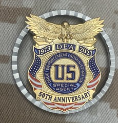 DEA 50th Anniversary Special Agent FEDERAL Drug Task Force Police Challenge COIN