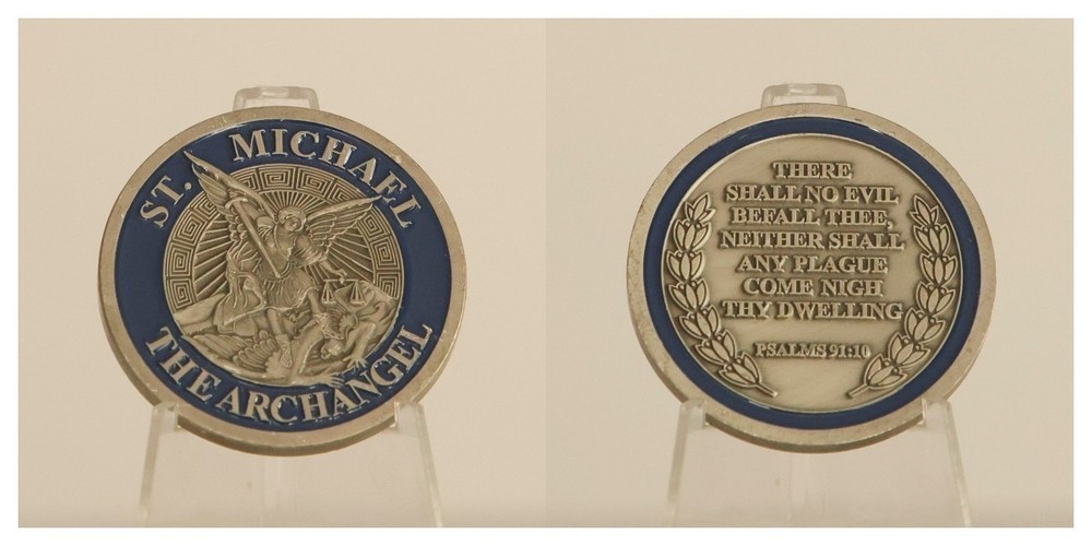 St. Michael The Archangel Psalms 91:10 Challenge Coin 3#G