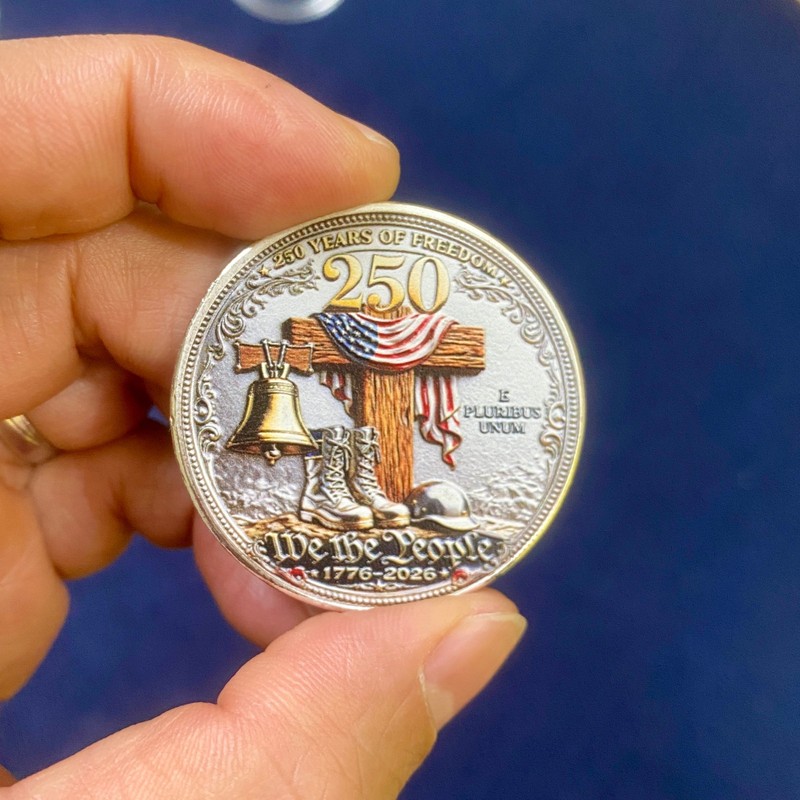 250 Years Freedom US Veteran Christian Challenge Coin 1776-2026 Patriotic Gift gallery