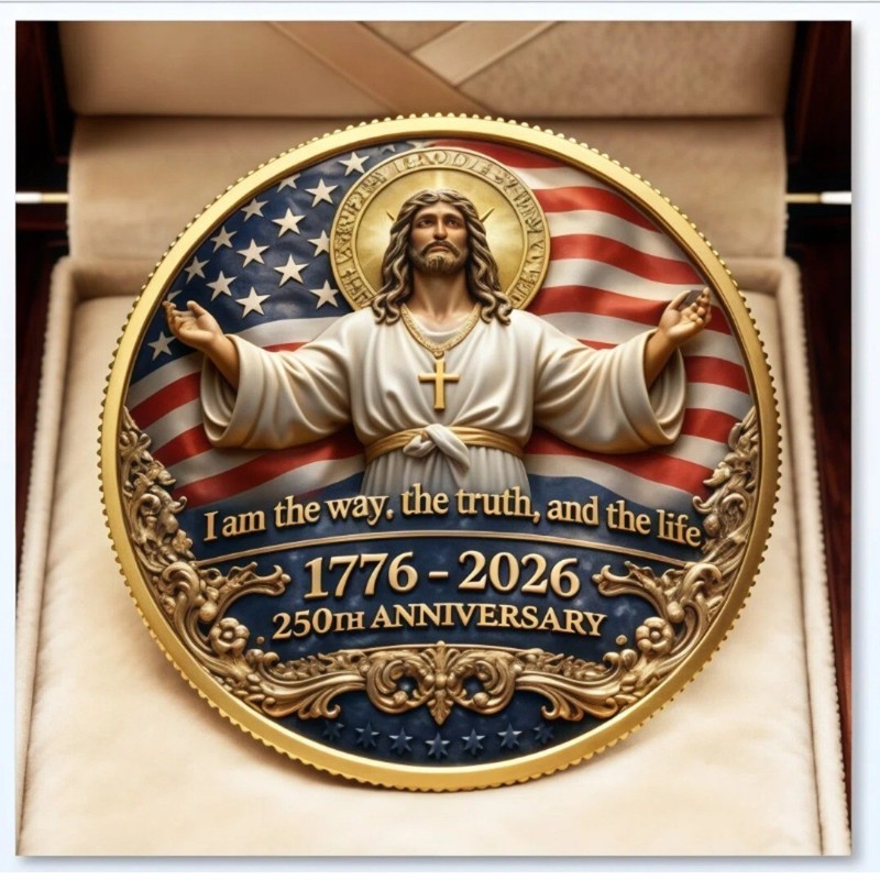 American Independence 250th Anniversary with Jesus Dove Design & 3D Relief-12 pc gallery