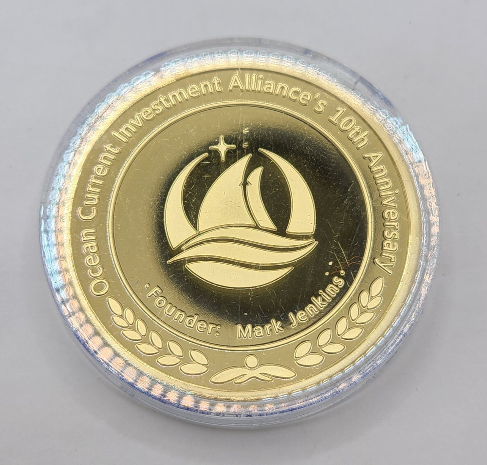 Ocean Current Investment Alliance 10th Anniversary Gold 2-inch Coin