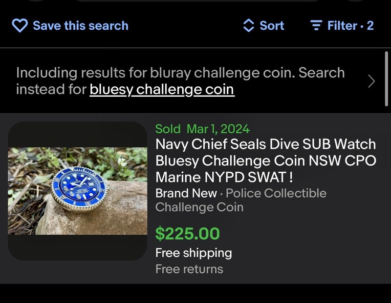 Navy Seal Team Dive SUBMARINER Watch Smurf Challenge Coin Special Forces FBI CIA gallery