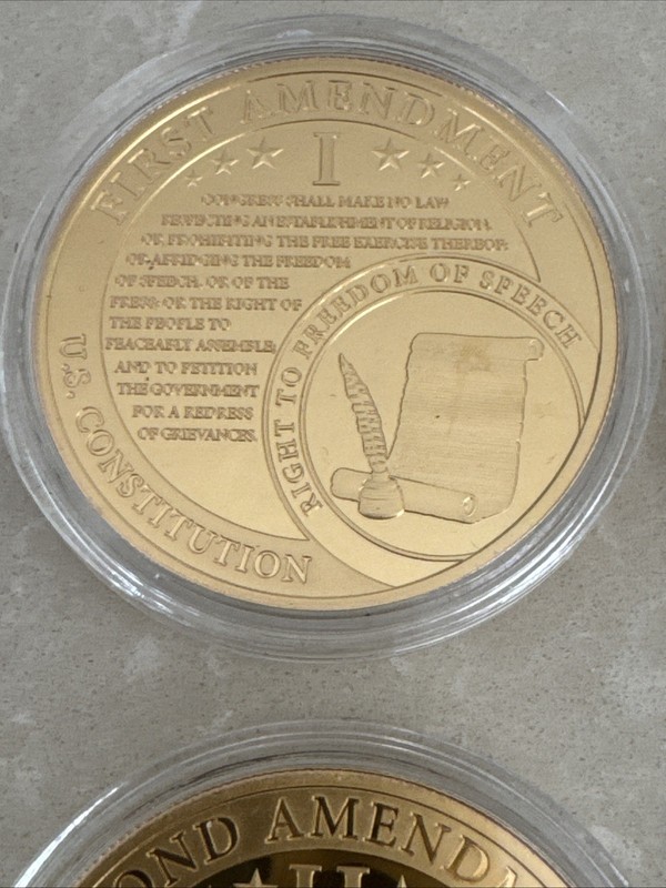First Second Third & Fourth Amendment U.S Constitution Coins 24k Gold Filled gallery
