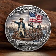 America 250th Anniversary 1776-2026 American Revolution Patriotic Challenge Coin