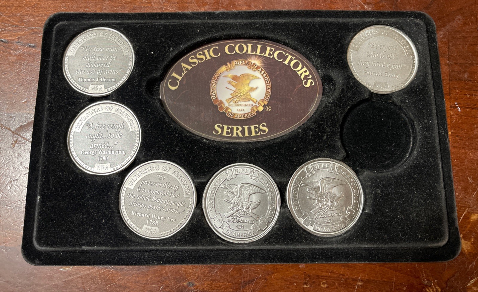 NRA Classic Collector Series Military Weapons Guns Firearms 6 Coins National gallery