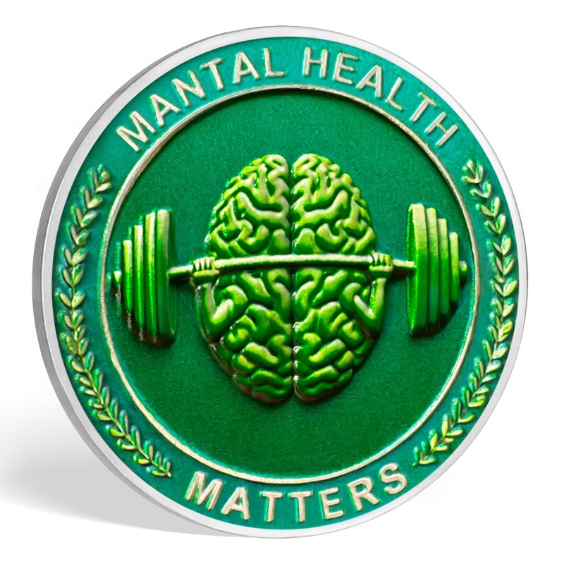 Funny Challenge Coin - Mental Health Matters - Motivational Coin With Mental gallery