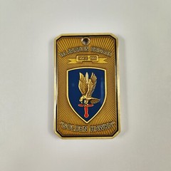 1st Aviation Brigade Golden Hawks Dog Tag Challenge Coin Medallion Award Vintage