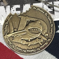 Shark Bite Challenge Coin 1.5 in round. Beautiful Detail Antique Finish