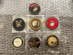 Lot of 7 USMC United States Marine Corp Challenge Coins