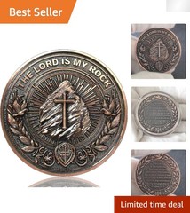 The Lord is My Rock Challenge Coin – Zinc Alloy with Protective Case – 1.57