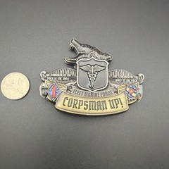 Navy Marine 3D LAR Battalion Aid Station Blue Diamond Military Challnege Coin