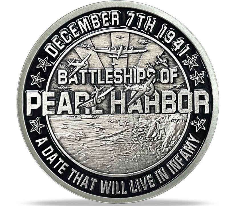 2X USS Arizona BB-39 Challenge Coin Battleships of Pearl Harbor Military Coins gallery