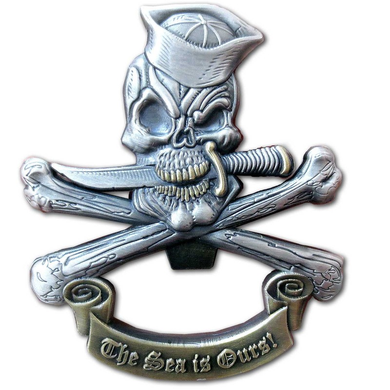 US Navy Jolly Roger Skull Collectible Challenge Coin Bottle Opener gallery