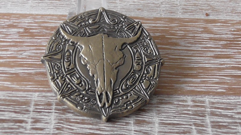Unknown Thick Keep To The Code Cattle Skull Canadian Challenge Coin #855Y gallery